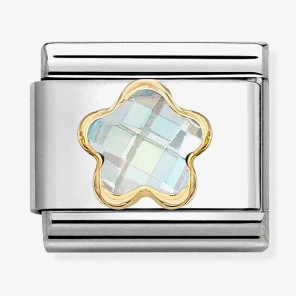 Nomination White Crystal Flower Charm