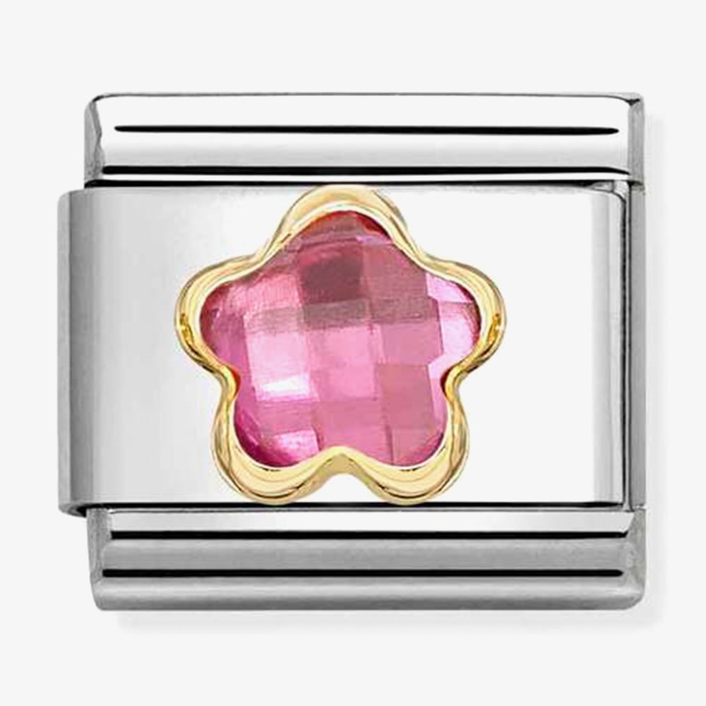 Nomination Pink Crystal Flower Charm