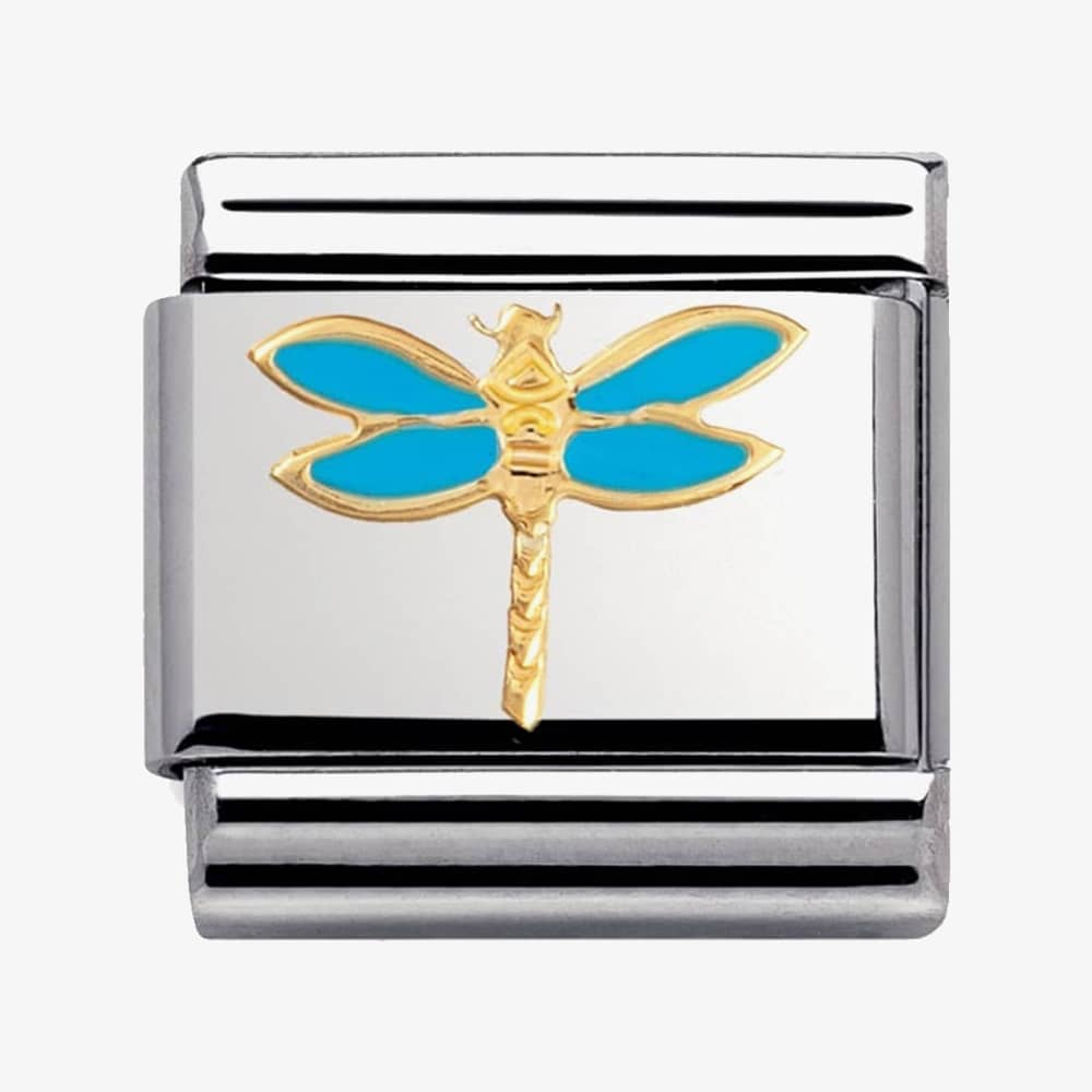 Product photograph of Nomination Classic Gold Animals Of The Air Dragonfly Charm 030211 19 from The Jewel Hut