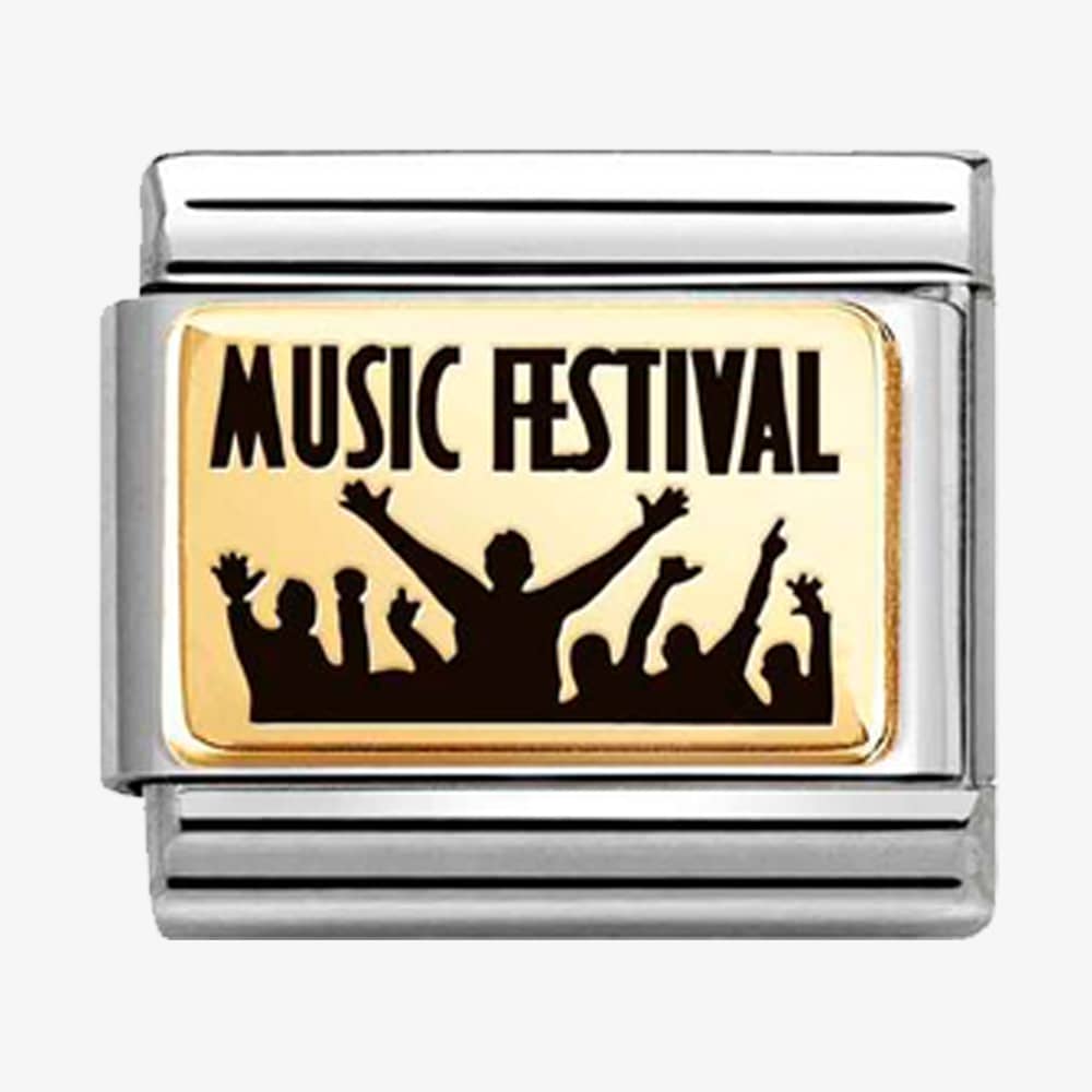 Product photograph of Nomination Classic Gold Music Festival Charm 030166 40 from The Jewel Hut