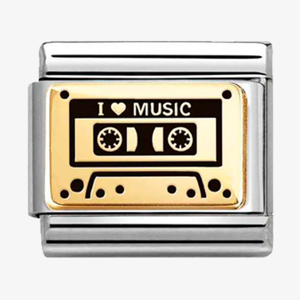 Product photograph of Nomination Classic Gold I Love Music Mixtape Charm 030166 44 from The Jewel Hut