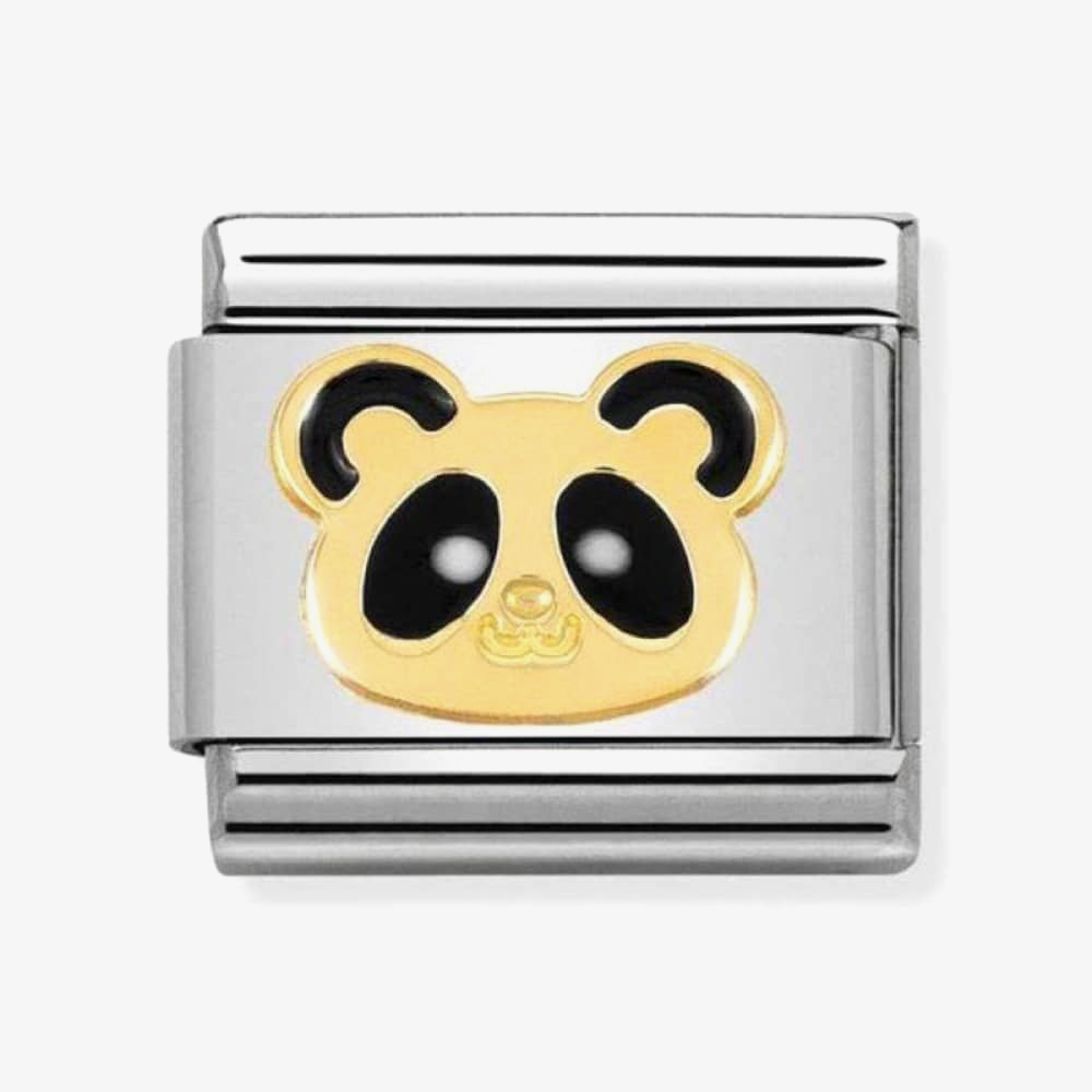 Nomination CLASSIC Gold Animals of Earth Panda Head Charm 030248/18
