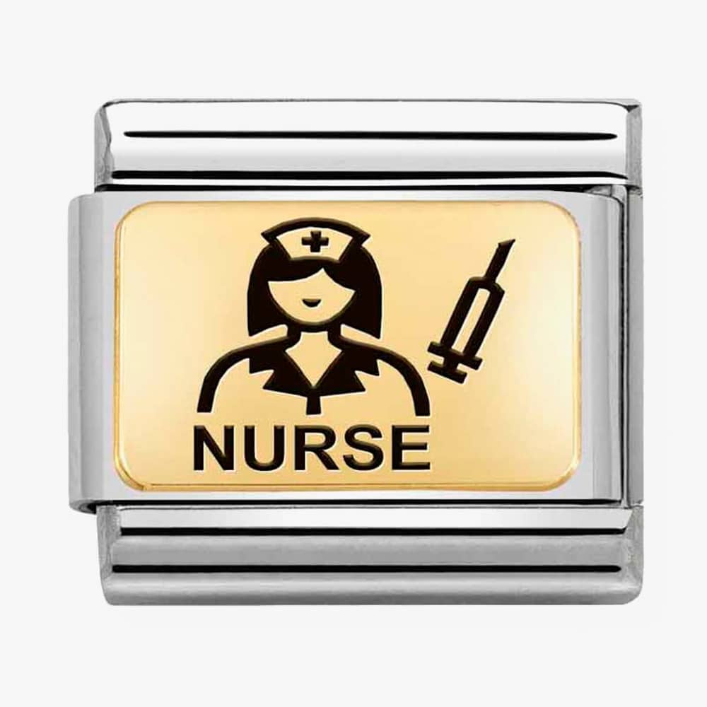 Product photograph of Nomination Classic Composable Plates Nurse Charm 030166 17 from The Jewel Hut
