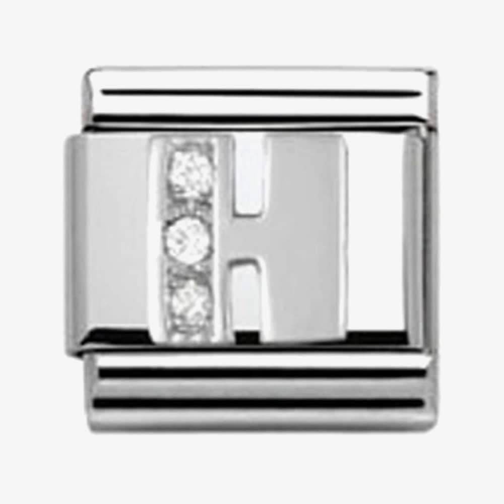Product photograph of Nomination Classic Silvershine Letter H Charm 330301 08 from The Jewel Hut