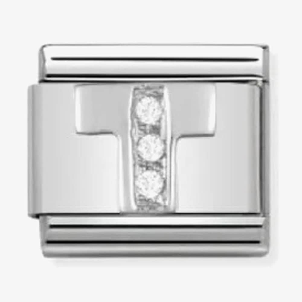 Product photograph of Nomination Classic Silvershine Letter T Charm 330301 20 from The Jewel Hut