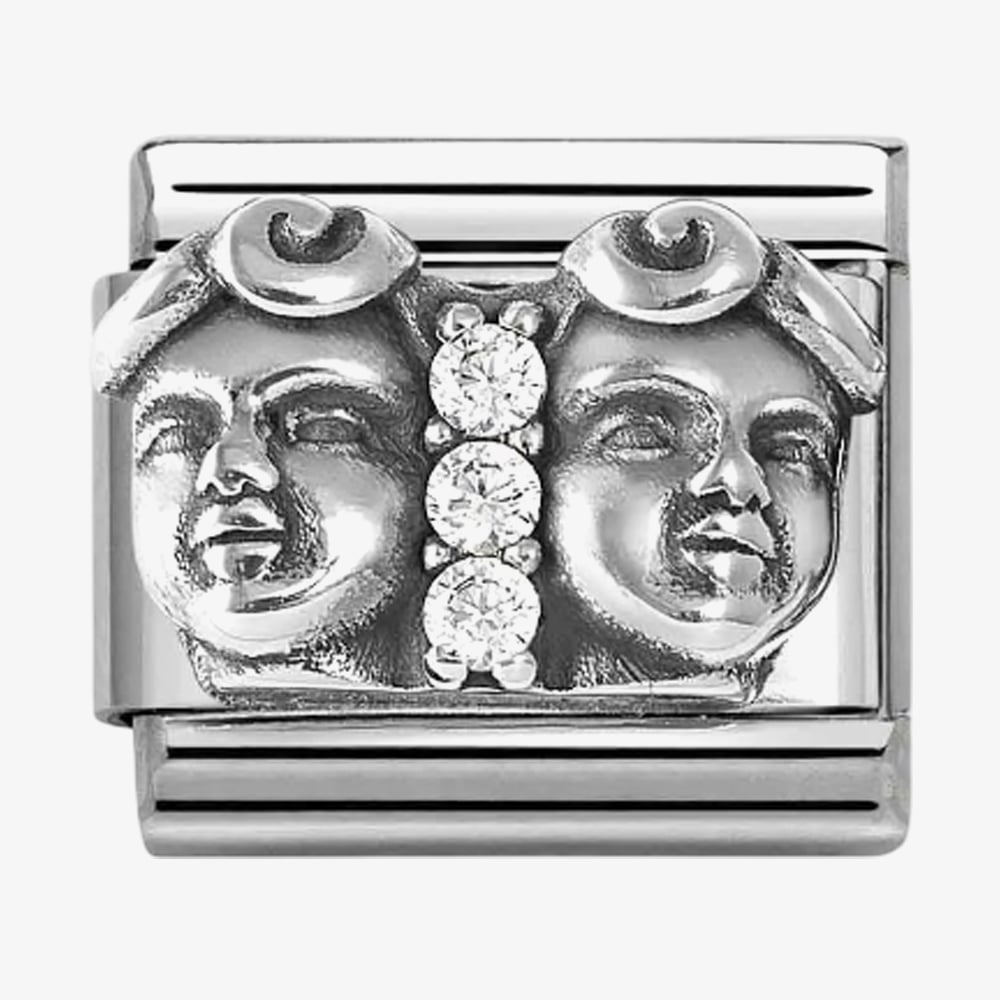 Nomination Silvershine Sterling Silver Cubic Zirconia Gemini Charm 330326/03
