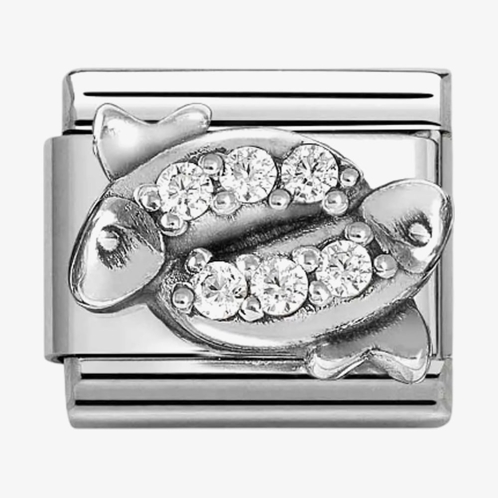Nomination Silvershine Sterling Silver Cubic Zirconia Pisces Charm 330326/12