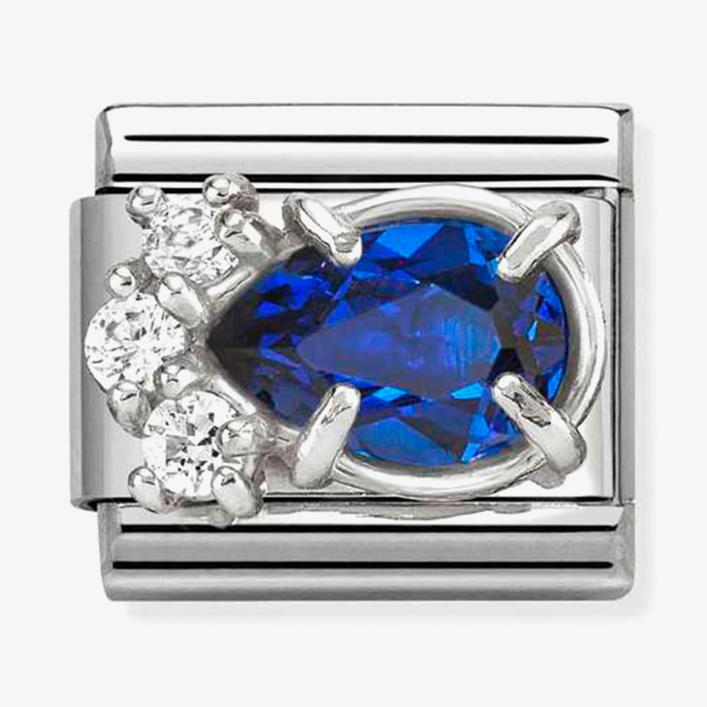 Nomination Silver Blue CZ Drop Charm