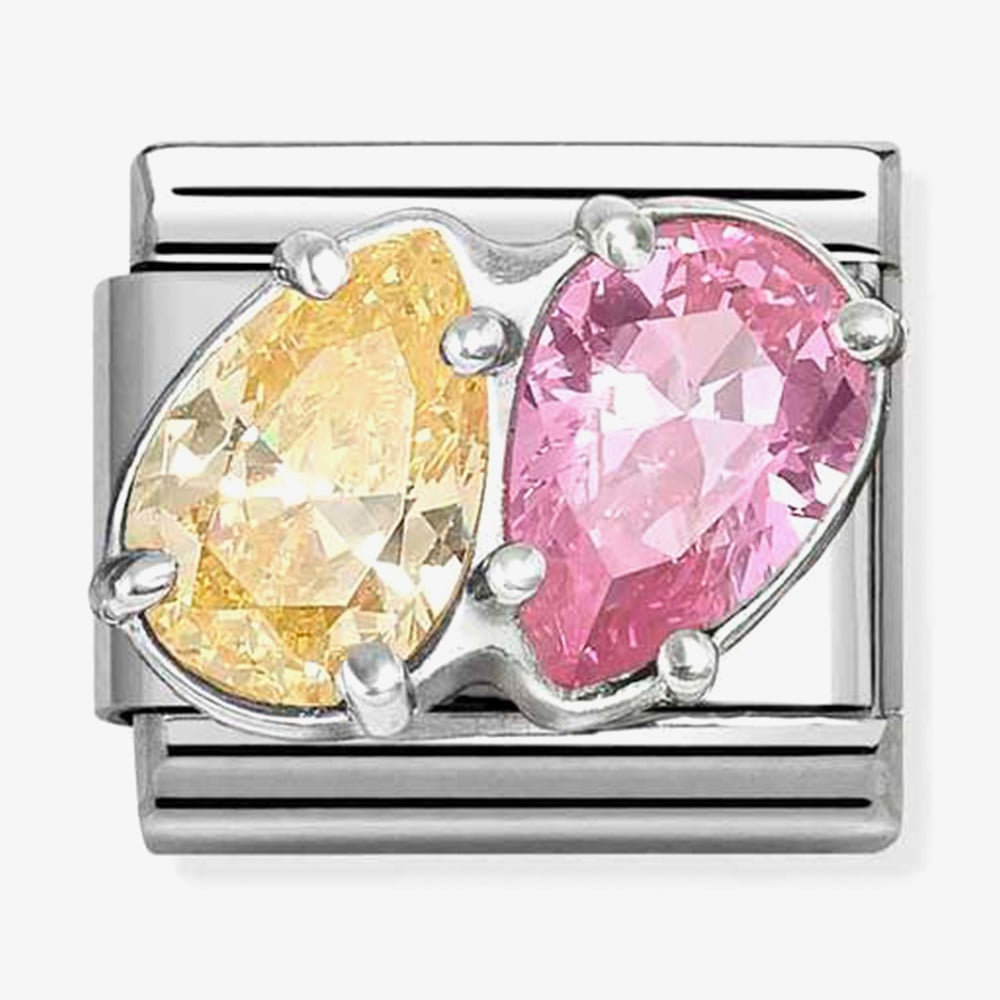 Nomination Classic Pink &amp; Yellow Teardrop Charm 330329/17