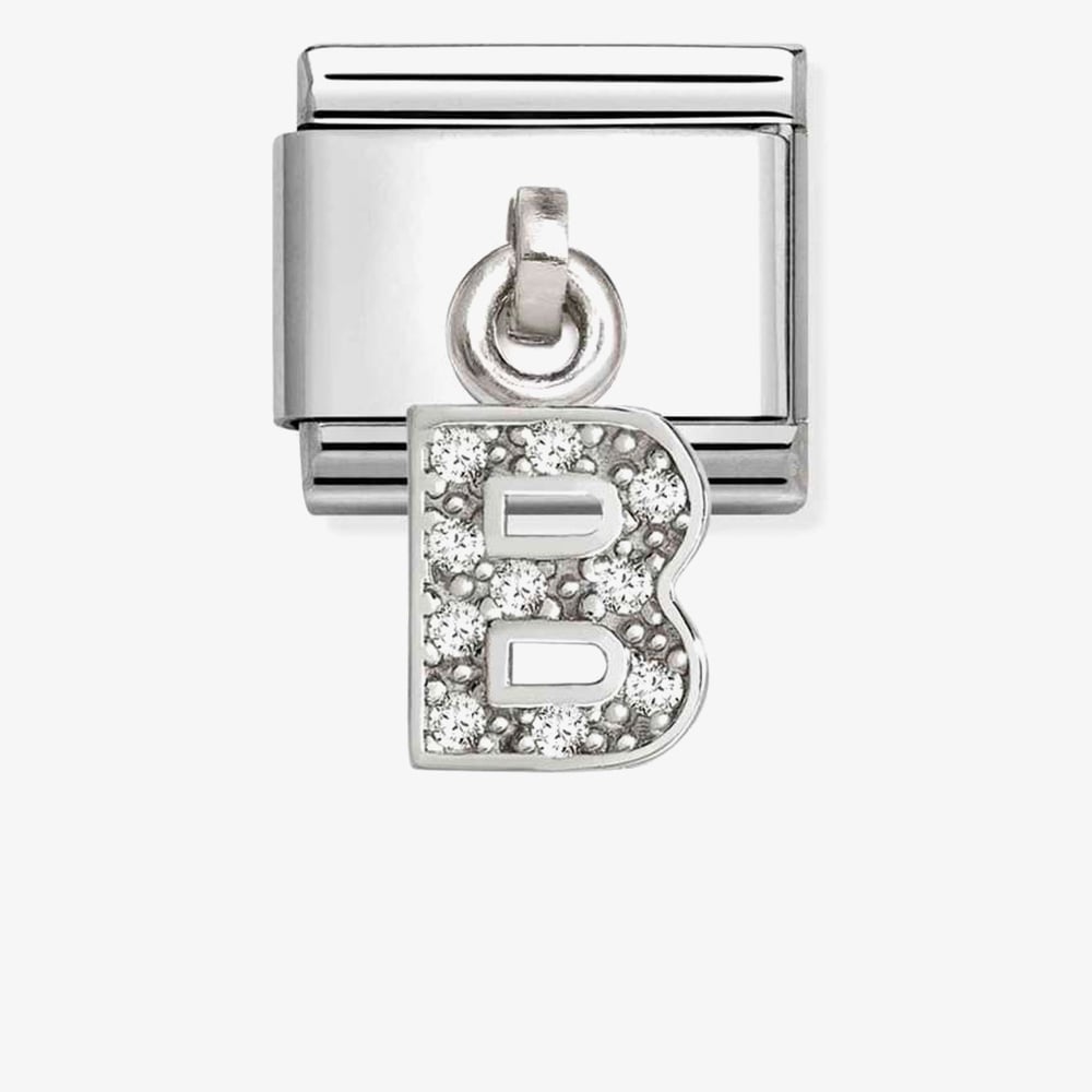 Nomination Silver CZ Dangle B Charm