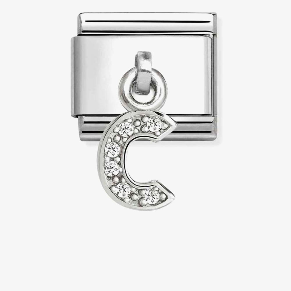 Nomination Silver CZ Dangle C Charm