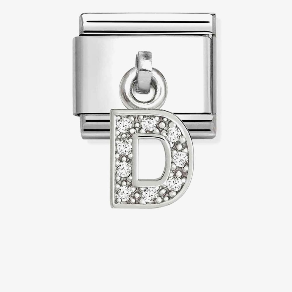 Nomination Silver CZ Dangle D Charm