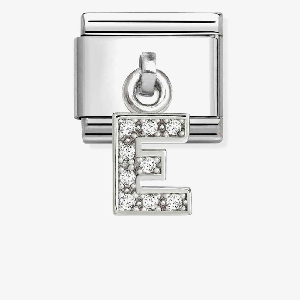 Nomination Silver CZ Dangle E Charm
