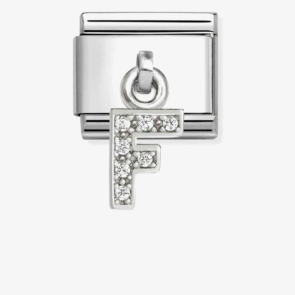 Nomination Silver CZ Dangle F Charm
