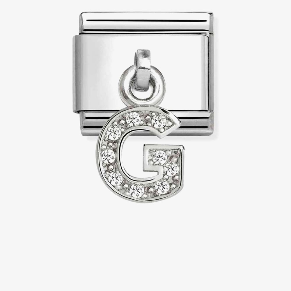 Nomination Silver CZ Dangle G Charm