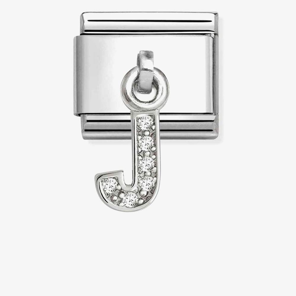 Nomination Silver CZ Dangle J Charm