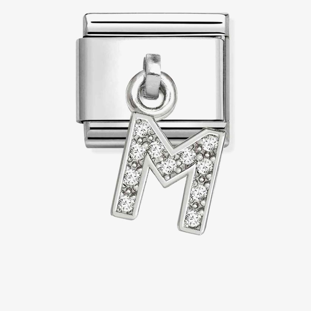 Nomination Silver CZ Dangle M Charm