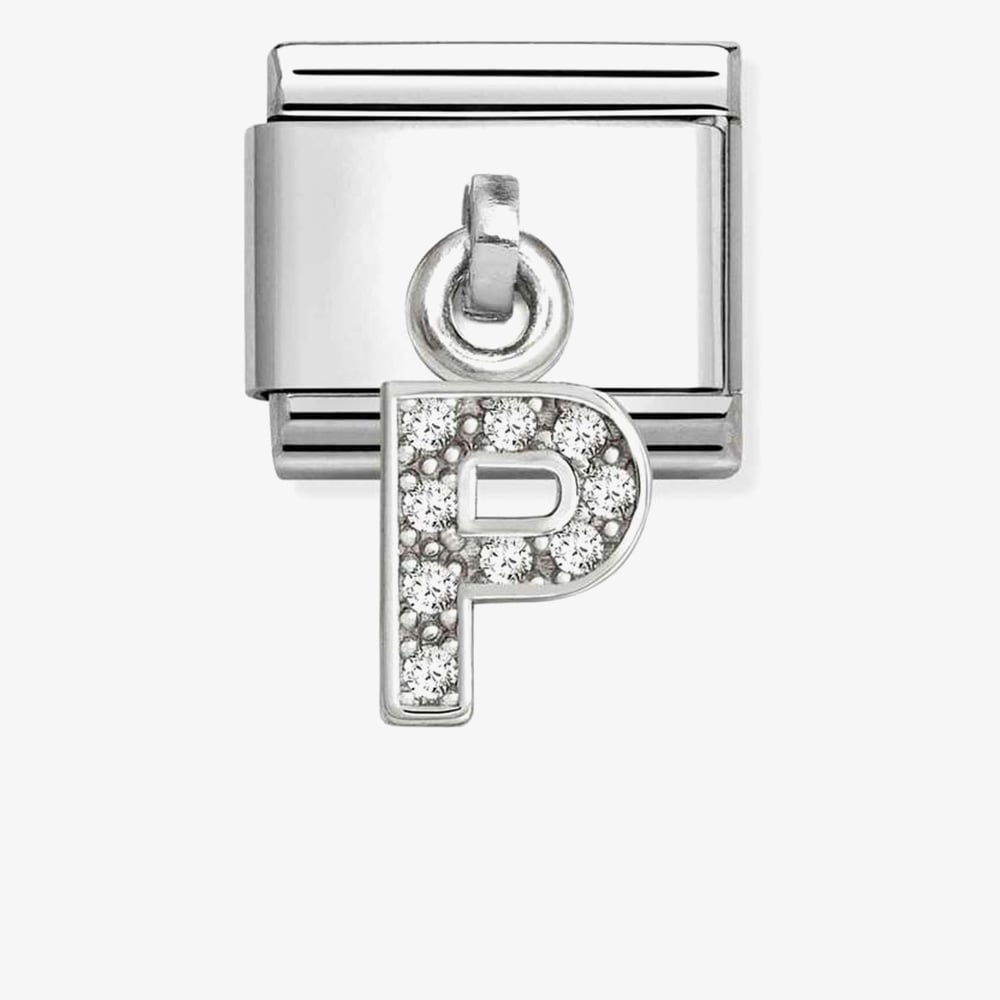 Nomination Silver CZ Dangle P Charm