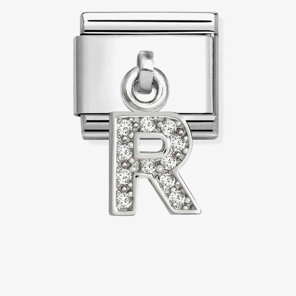 Nomination Silver CZ Dangle R Charm