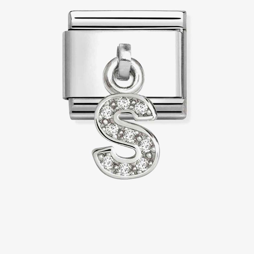 Nomination Silver CZ Dangle S Charm