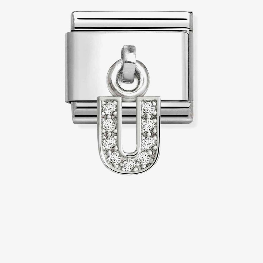 Nomination Silver CZ Dangle U Charm