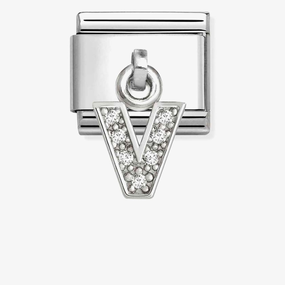 Nomination Silver CZ Dangle V Charm
