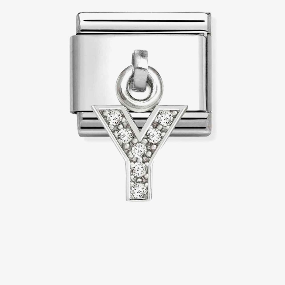 Nomination Silver CZ Dangle Y Charm