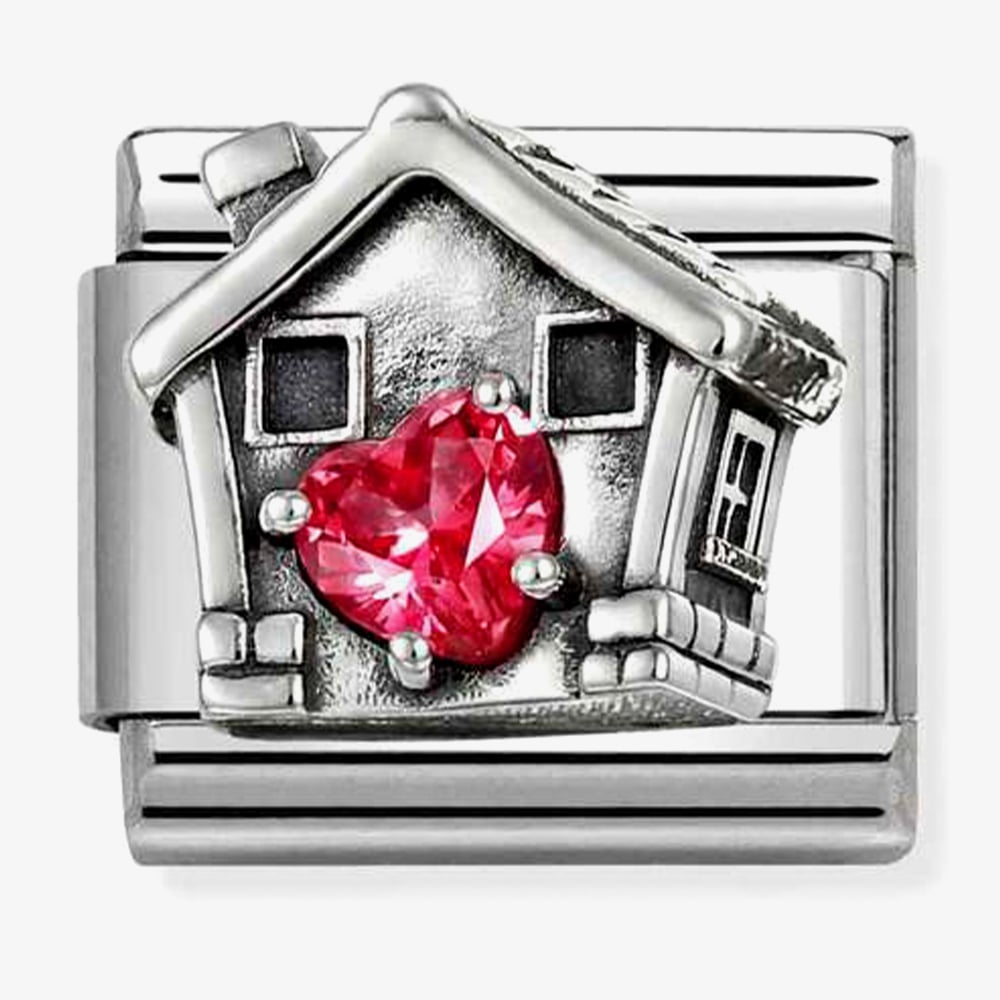 Nomination Composable Classic Red Heart Cubic Zirconia House Charm 330327/32