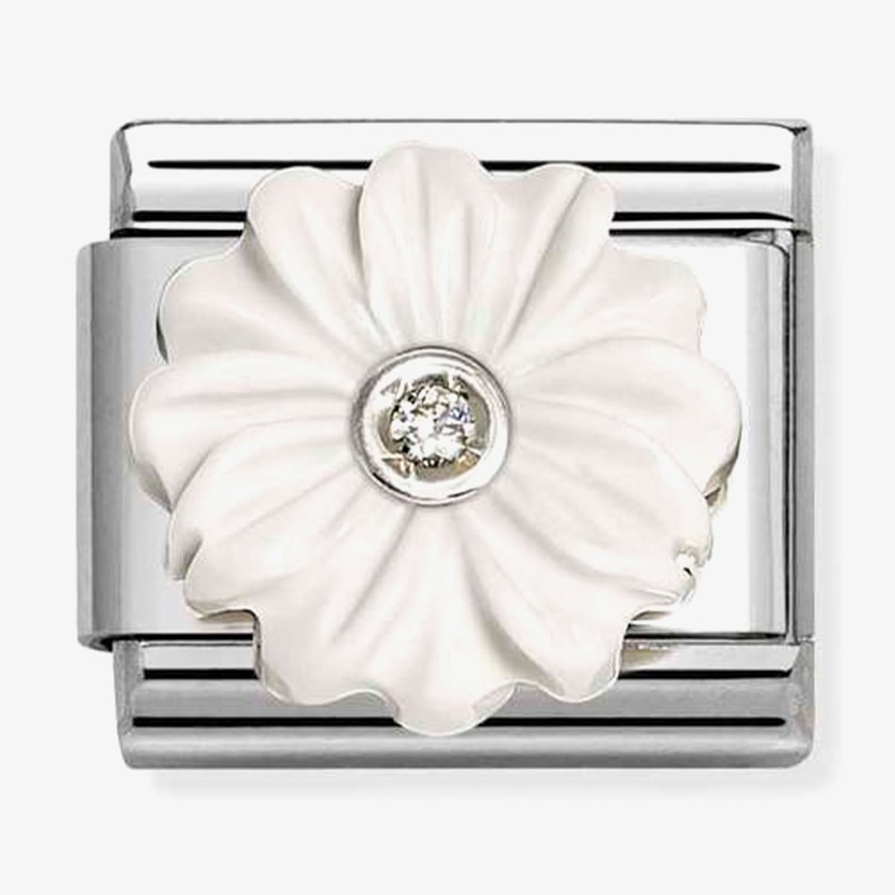 Nomination Composable Classic Cubic Zirconia White Flower Charm 330512/23