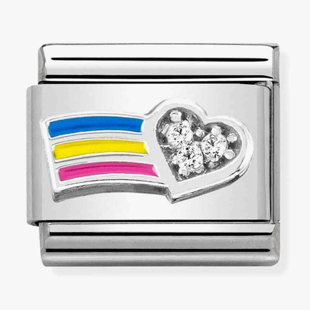 Product photograph of Nomination Classic Rainbow Heart Celebrate Everyday Charm 330321 01 from The Jewel Hut