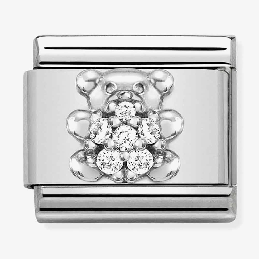 Product photograph of Nomination Classic Teddy Bear Crystal Charm 330304 37 from The Jewel Hut