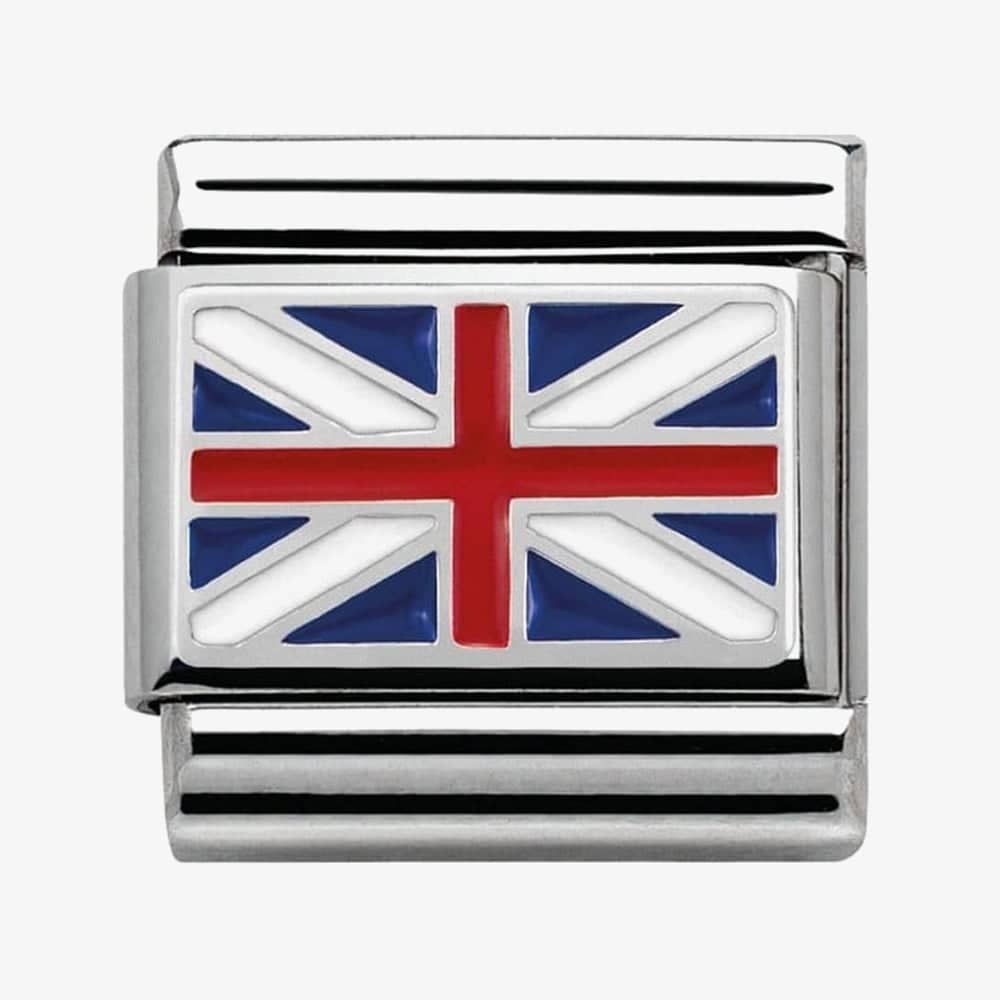 Product photograph of Nomination Classic Silvershine Flags Great Britain Charm 330207 04 from The Jewel Hut