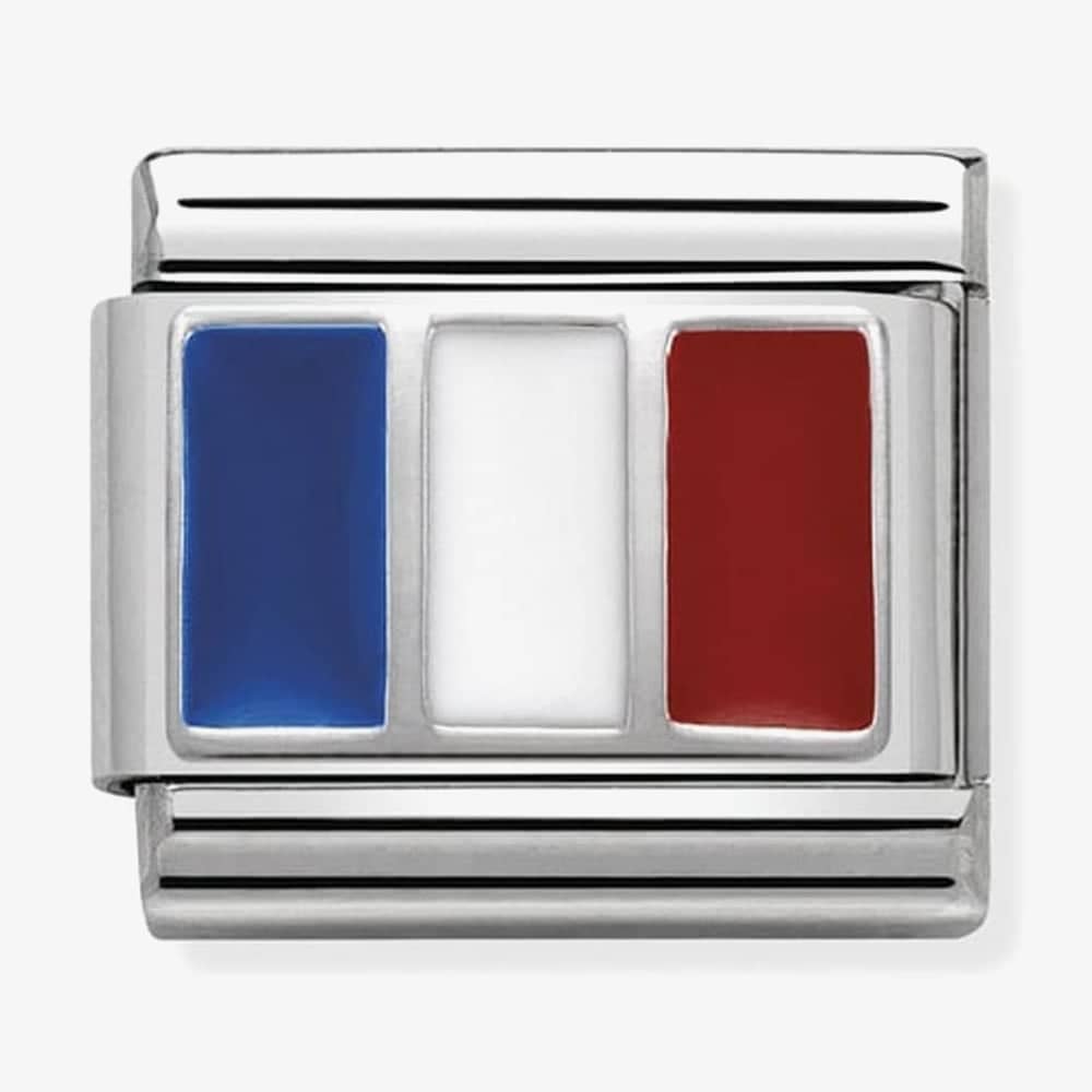 Product photograph of Nomination Classic Silvershine Flags France Charm 330207 12 from The Jewel Hut