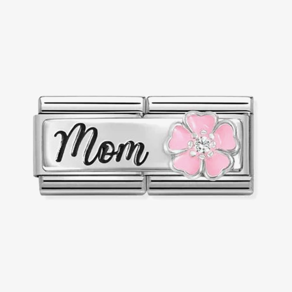 Nomination CLASSIC Double Link Pink Flower Mom Charm 330734/20
