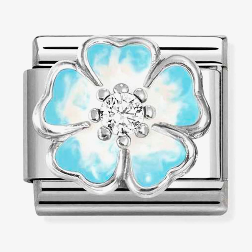 Nomination Blue Flower Charm