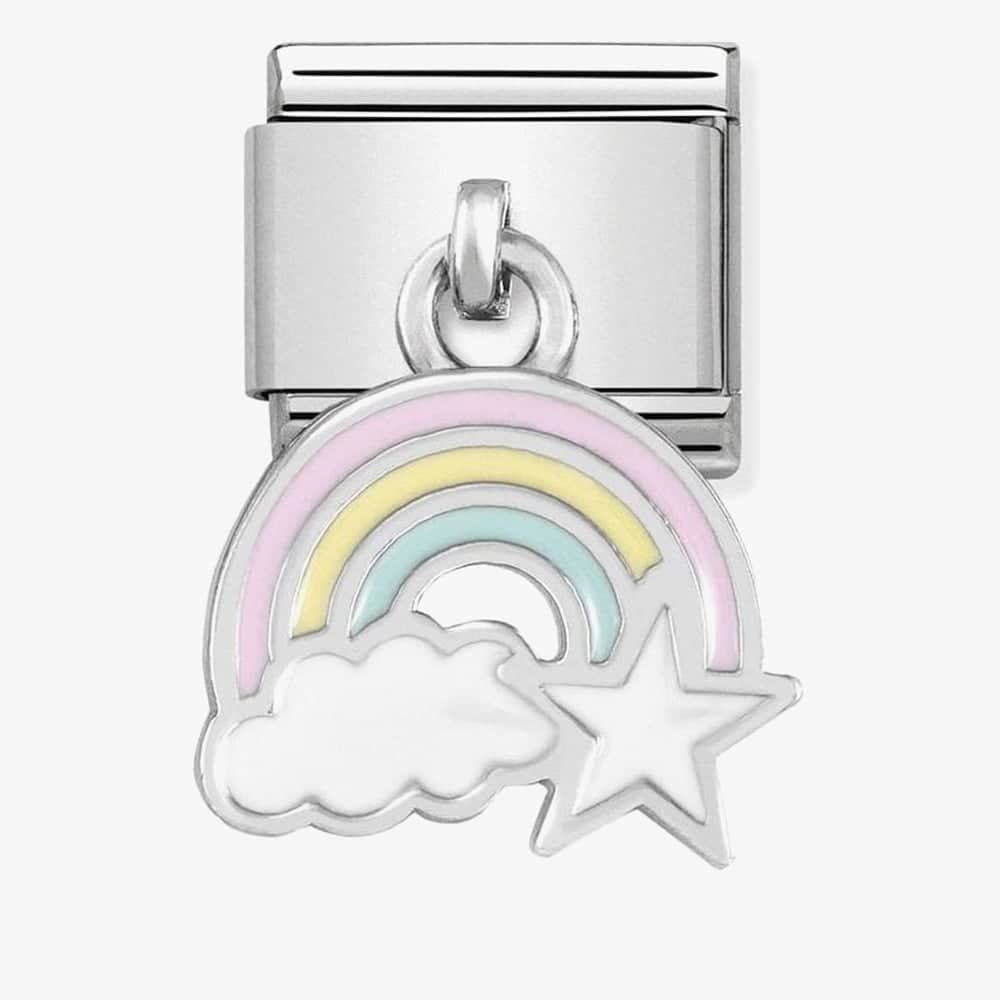 Product photograph of Nomination Classic Silvershine Rainbow Cloud Star Drop Charm 331805 17 from The Jewel Hut