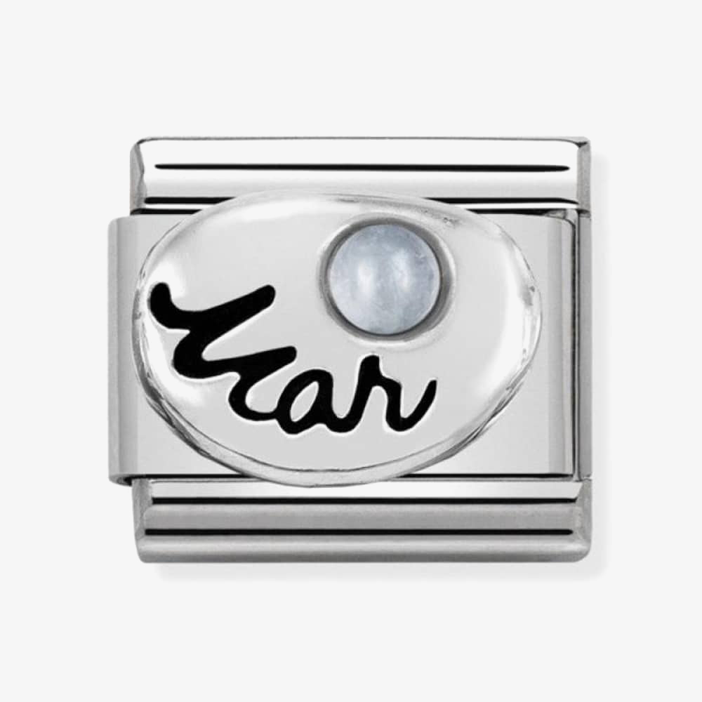 Nomination CLASSIC Silvershine Symbols March Aquamarine Birthstone Charm 330505/03