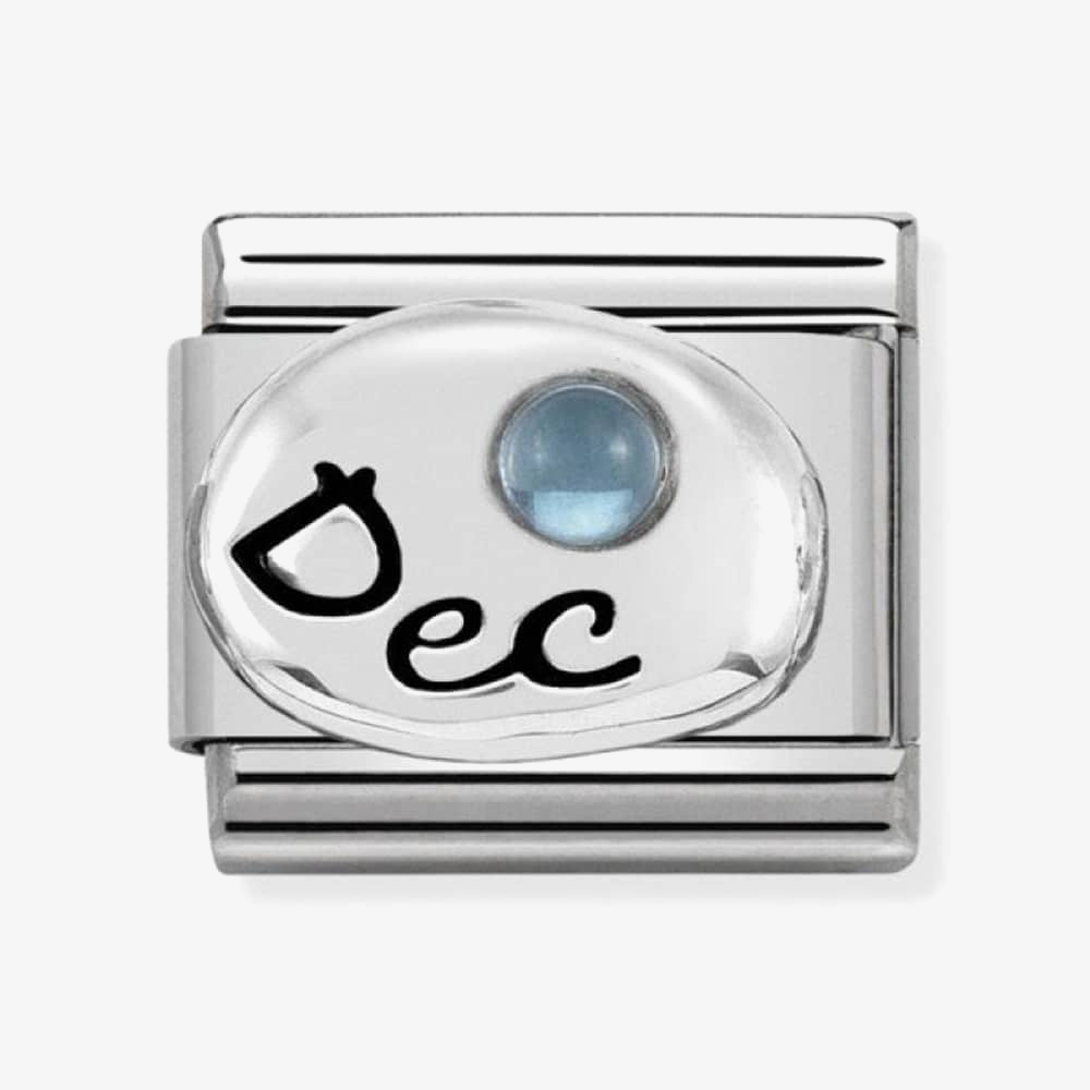 Nomination CLASSIC Silvershine Symbols December Blue Topaz Birthstone Charm 330505/12