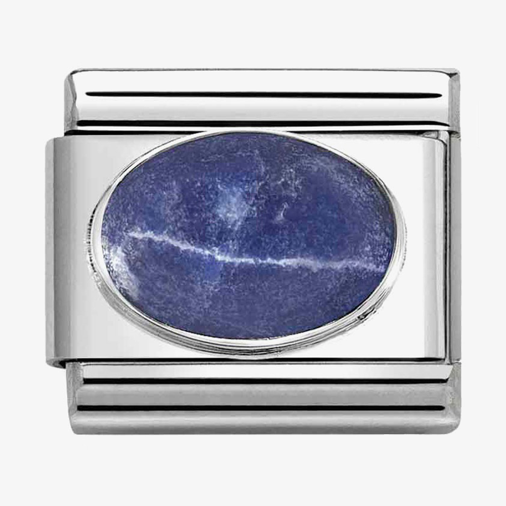 Product photograph of Nomination Classic Hard Stones Matte Blue Sodalite Stone Charm 330510 42 from The Jewel Hut