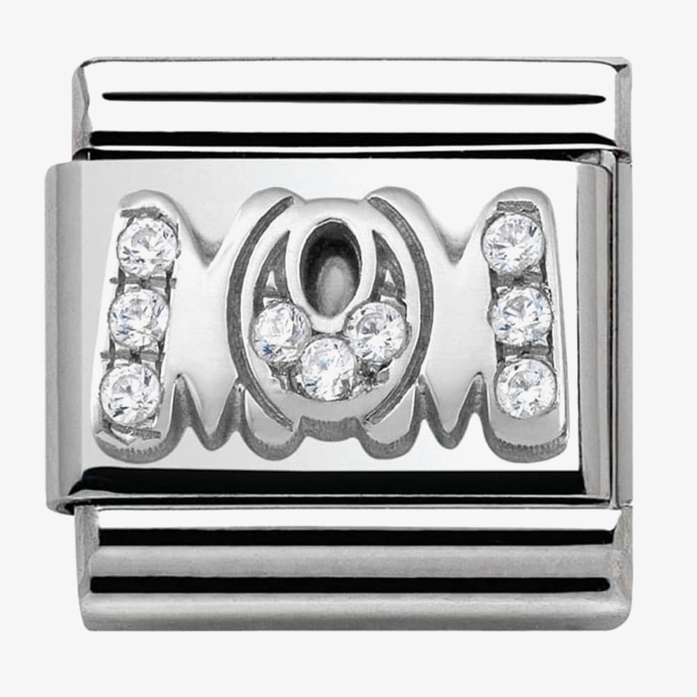 Product photograph of Nomination Classic Silvershine My Family Cubic Zirconia Mom Charm 330316 07 from The Jewel Hut