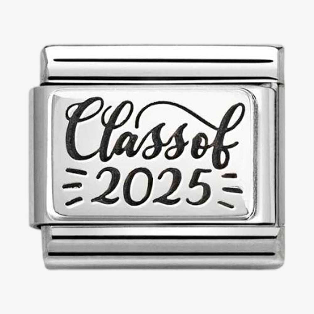 Product photograph of Nomination Classic Silvershine Silver Amp Black Class Of 2025 Charm 330102 65 from The Jewel Hut