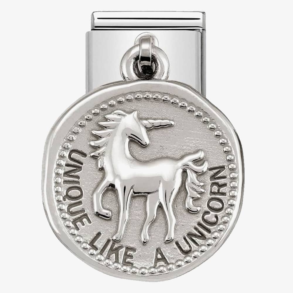 Product photograph of Nomination Classic Silvershine Wishes Unique Unicorn Charm 331804 01 from The Jewel Hut