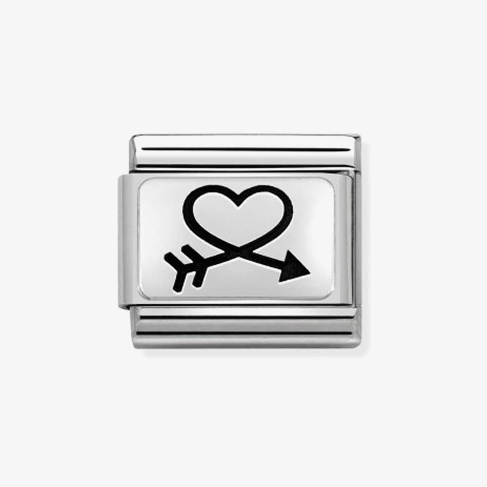 Nomination CLASSIC Silvershine Closed Heart and Arrow Charm 330109/40