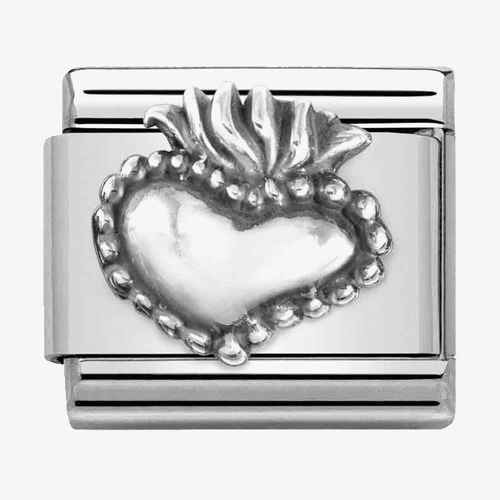 Product photograph of Nomination Classic Composable Spirituality Sacred Heart Charm 330101 51 from The Jewel Hut