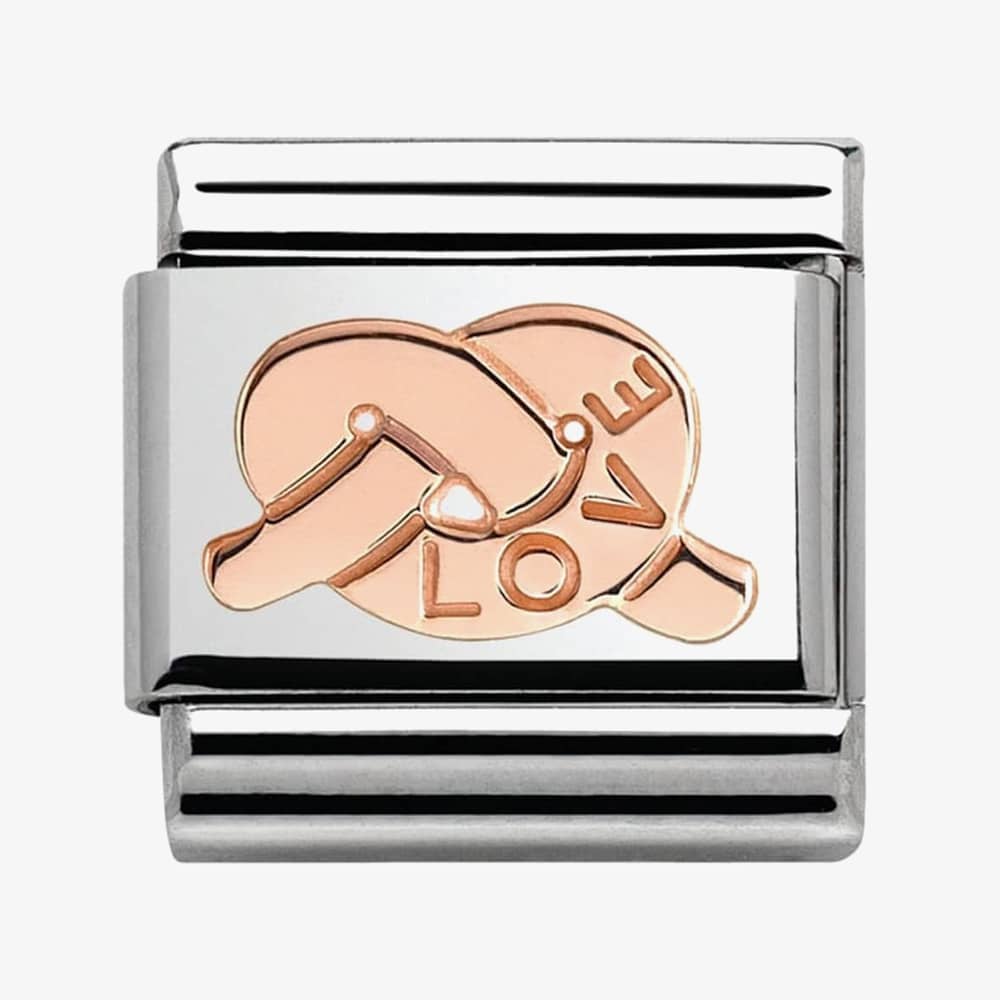 Product photograph of Nomination Classic Rose Gold Love Knot Charm 430101 22 from The Jewel Hut