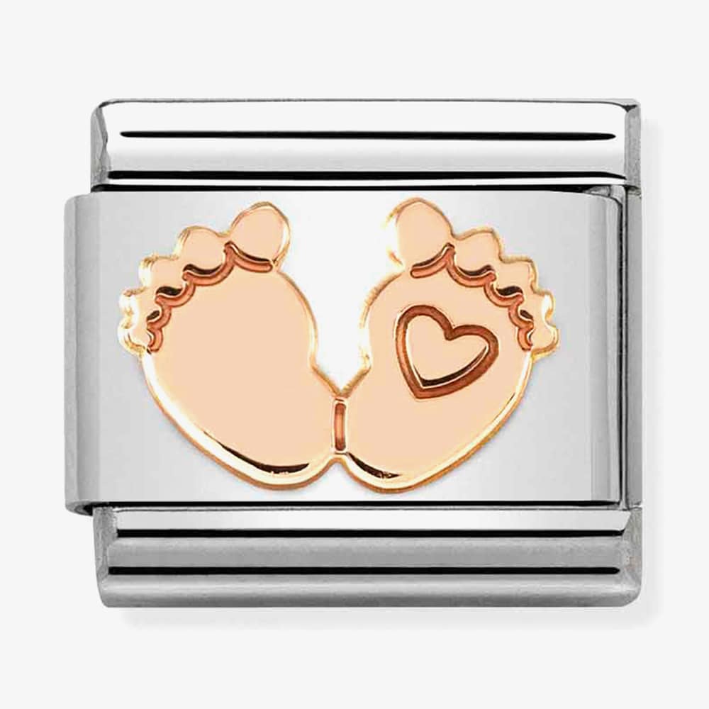 Product photograph of Nomination Composable Classic Symbols Feet With Heart Charm 430104 32 from The Jewel Hut