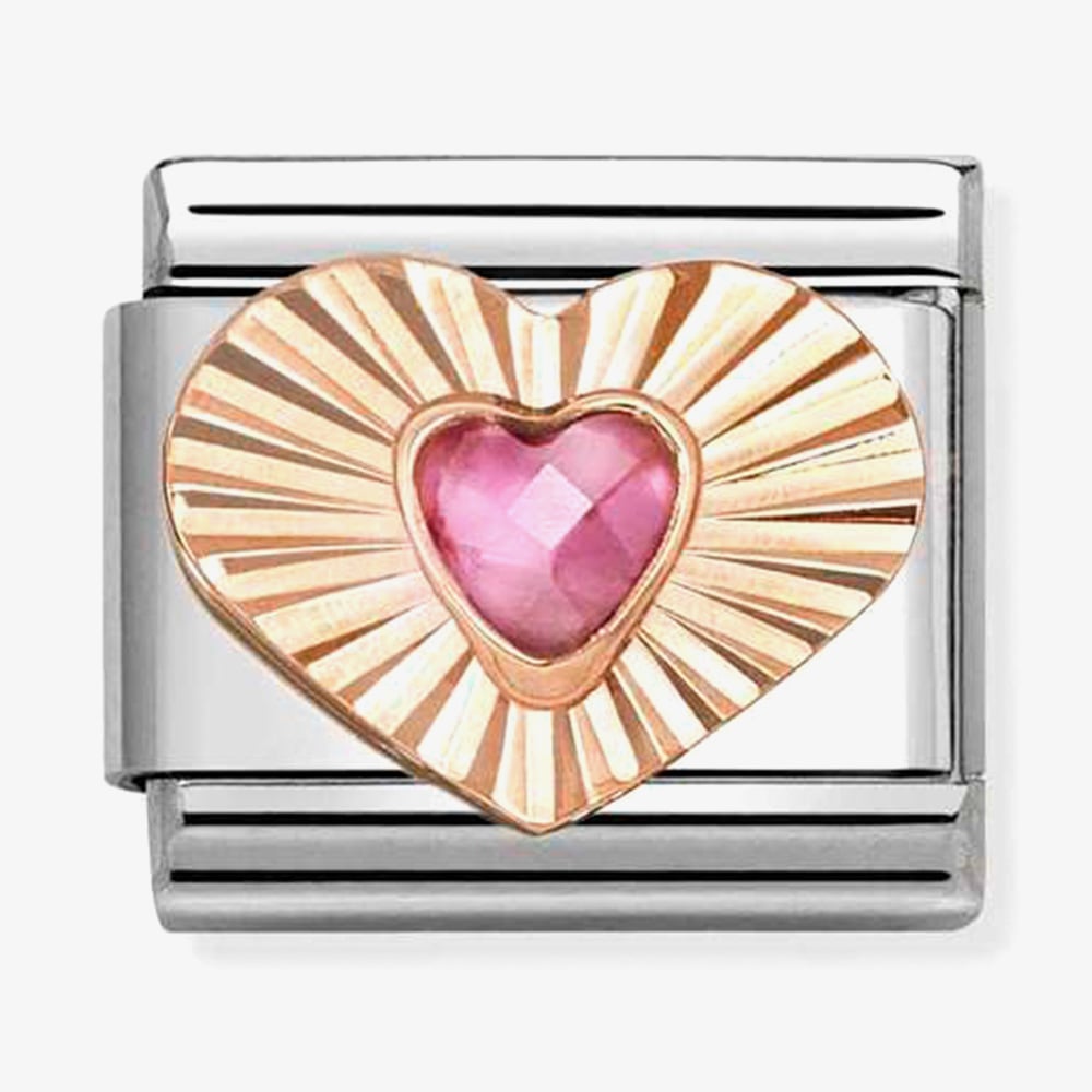 Nomination Rose Gold Pink Heart Charm