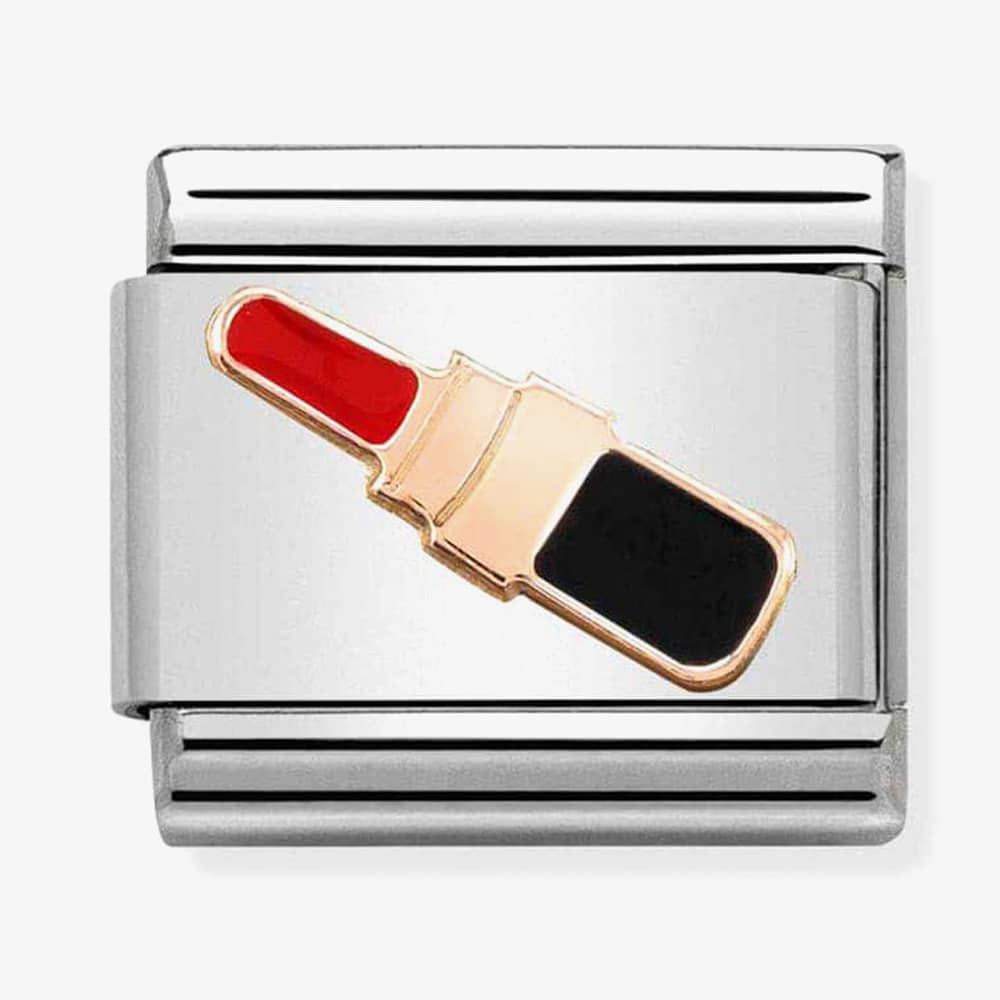 Product photograph of Nomination Classic Rose Gold Lipstick Charm 430202 06 from The Jewel Hut