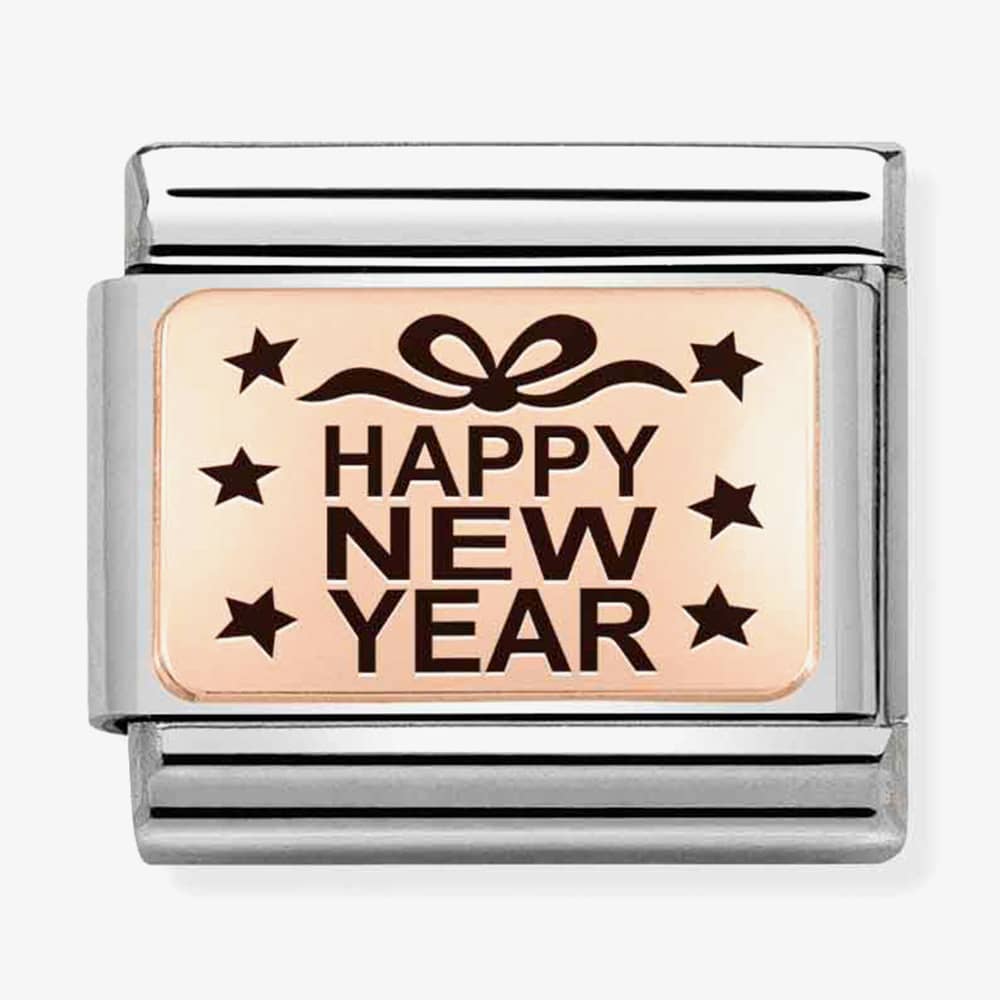 Nomination Composable CLASSIC Plates Happy New Year Stars Charm 4