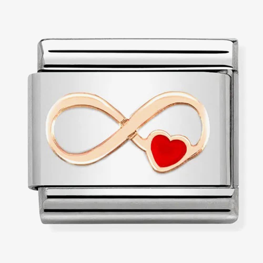 Product photograph of Nomination Classic Composable Infinity Red Heart Charm 430202 12 from The Jewel Hut